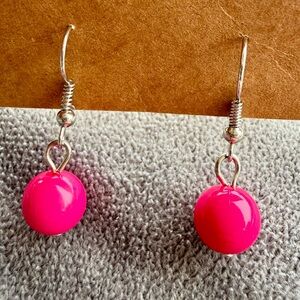 Chic Pink Sphere Earrings